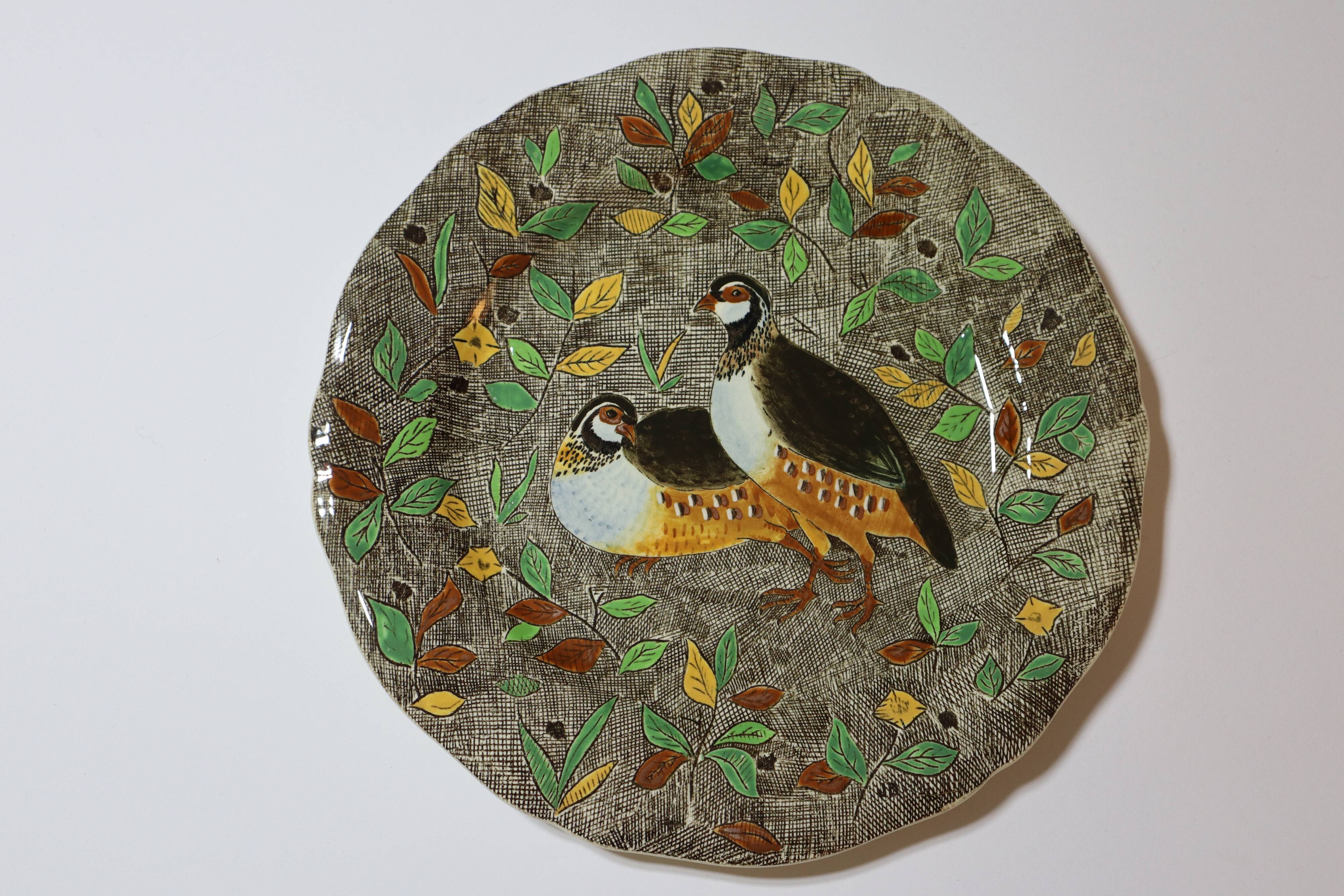 Flat plate Gien Rambouillet partridge
