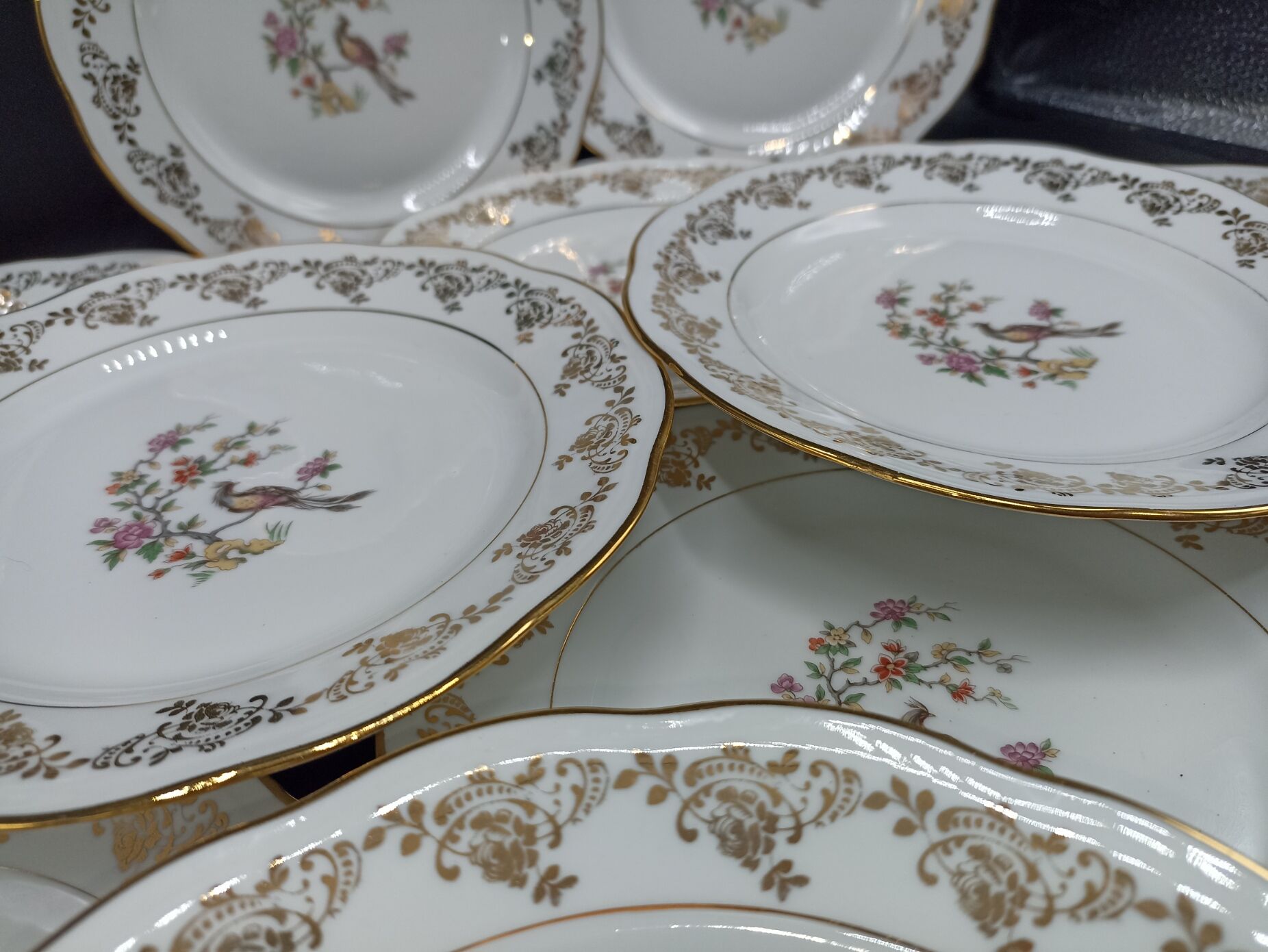 Haviland and SFP dessert service - birds of paradise