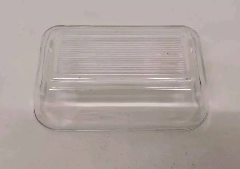 Vintage Cow Pattern Glass Butter Dish
