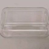 Vintage Cow Pattern Glass Butter Dish