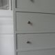 Louis Philippe style chest of drawers, 7 drawers, in verdigris, wooden top