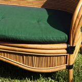 Raush bamboo rattan bench armchairs from the 70s and 80s