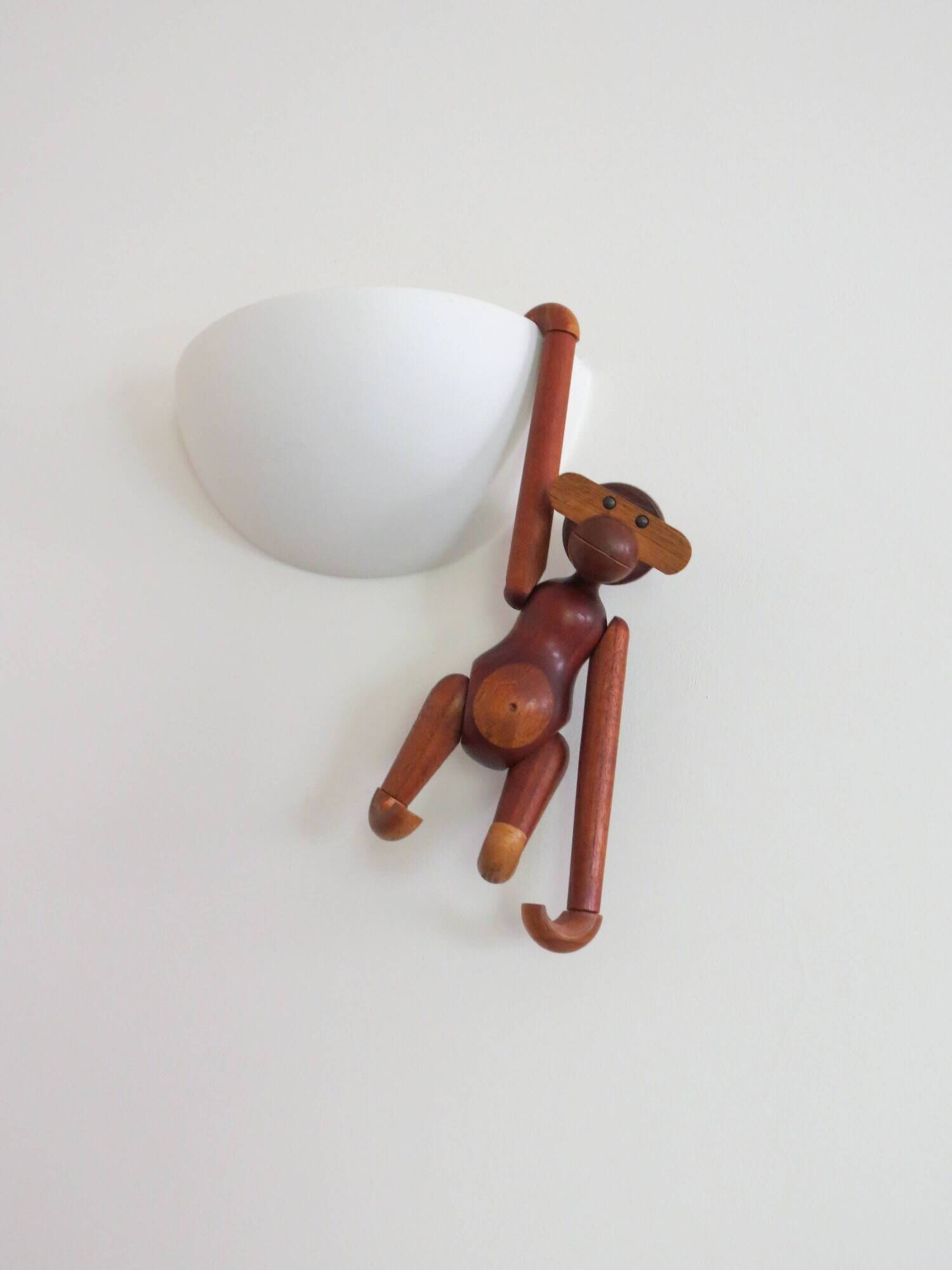 Set of 3 1960s Kay Bojesen Vintage Wooden Toy Monkey Elephant Bear Danish