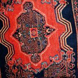 Paire de tapis antiques faits main Senneh persans 52cm x 80cm (1900s)