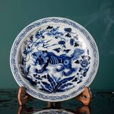 Assiette à motif Pirin en porcelaine bleue et blanche de Style Ming Yongxuan, artisanat classique