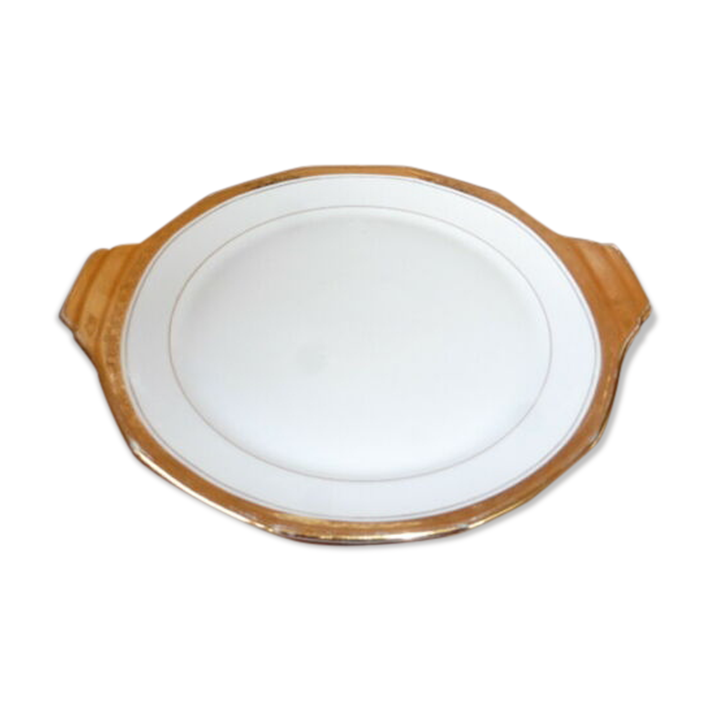 Limoges porcelain dessert dish by A.Blin vintage Vierzon décor