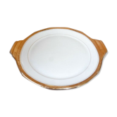 Plat à dessert en porcelaine de Limoges signé A.Blin décor Vierzon vintage