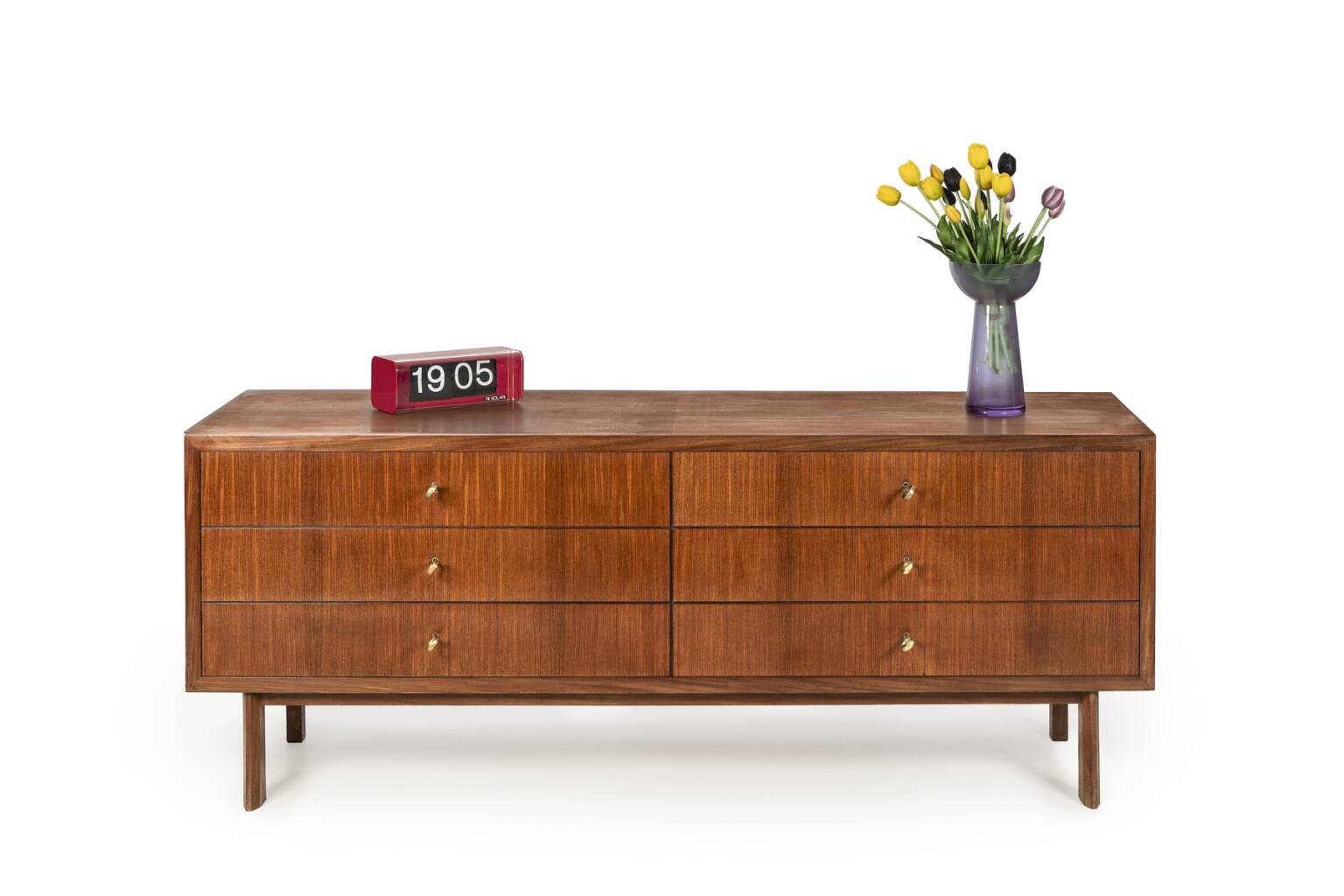 Important sideboard with drawers in teak, Italian design, 1960s.