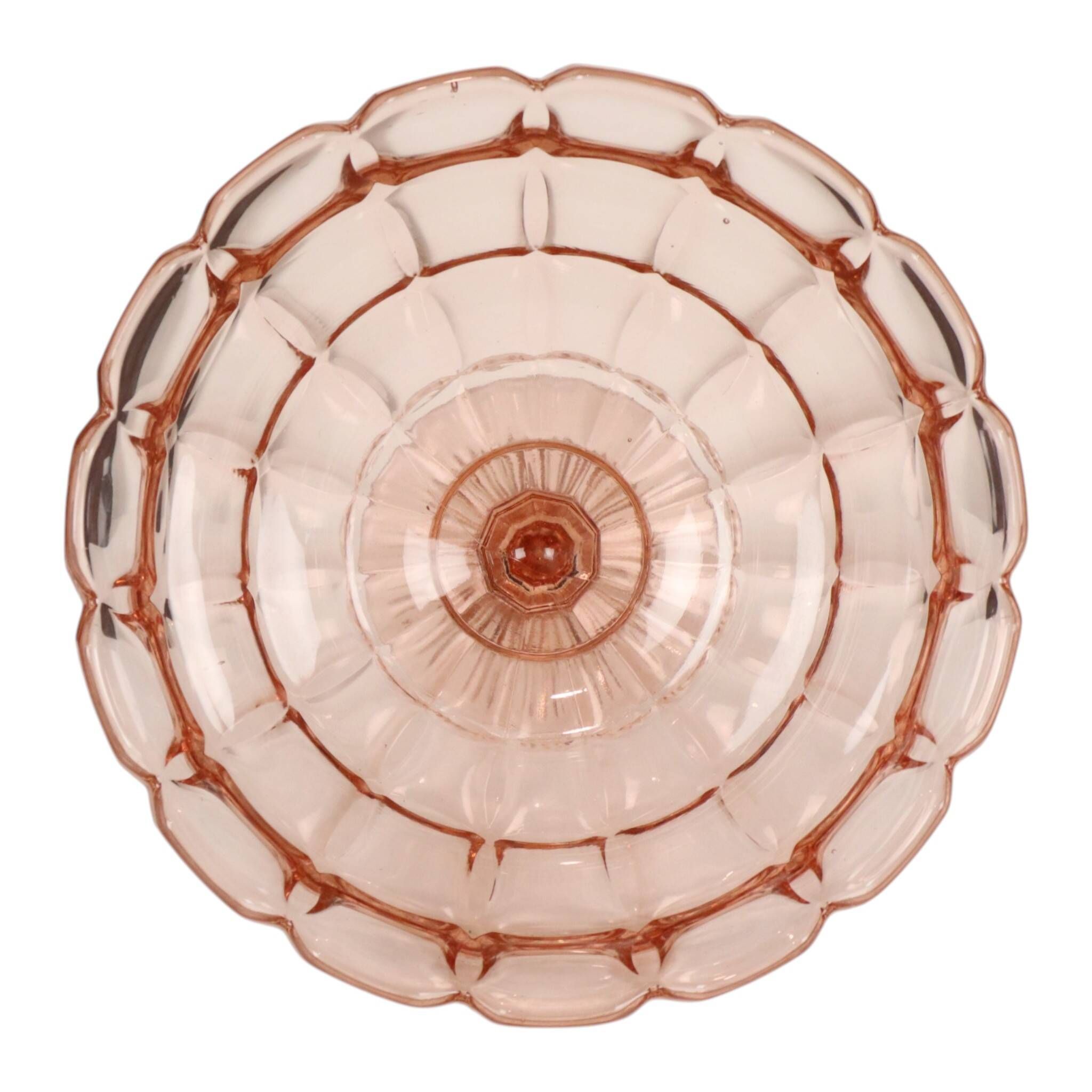 Art Deco Pink Rosaline Pressed Glass Fruit Bowl – Scailmont