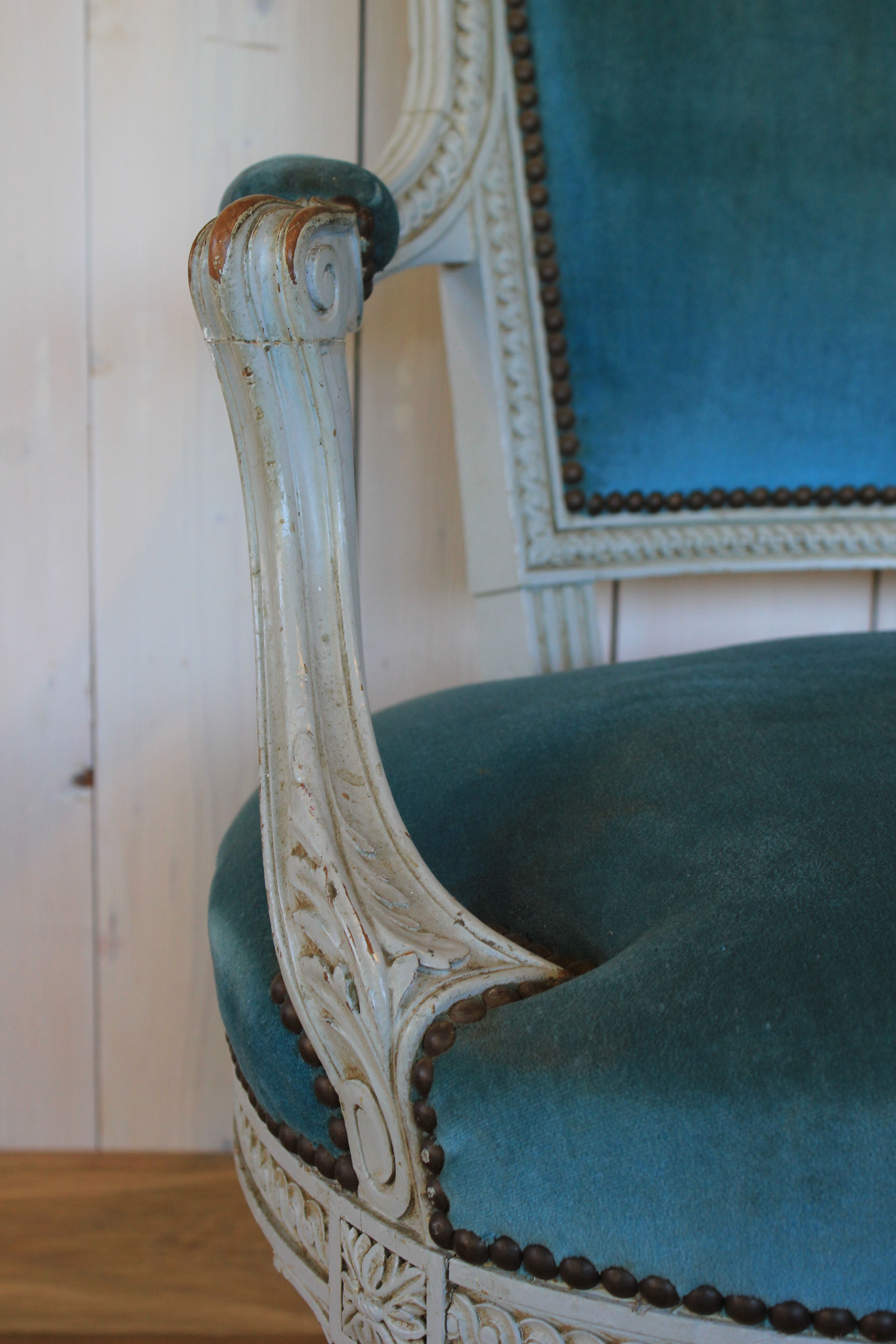 Patinated Louis XV style armchairs (pair or individual)