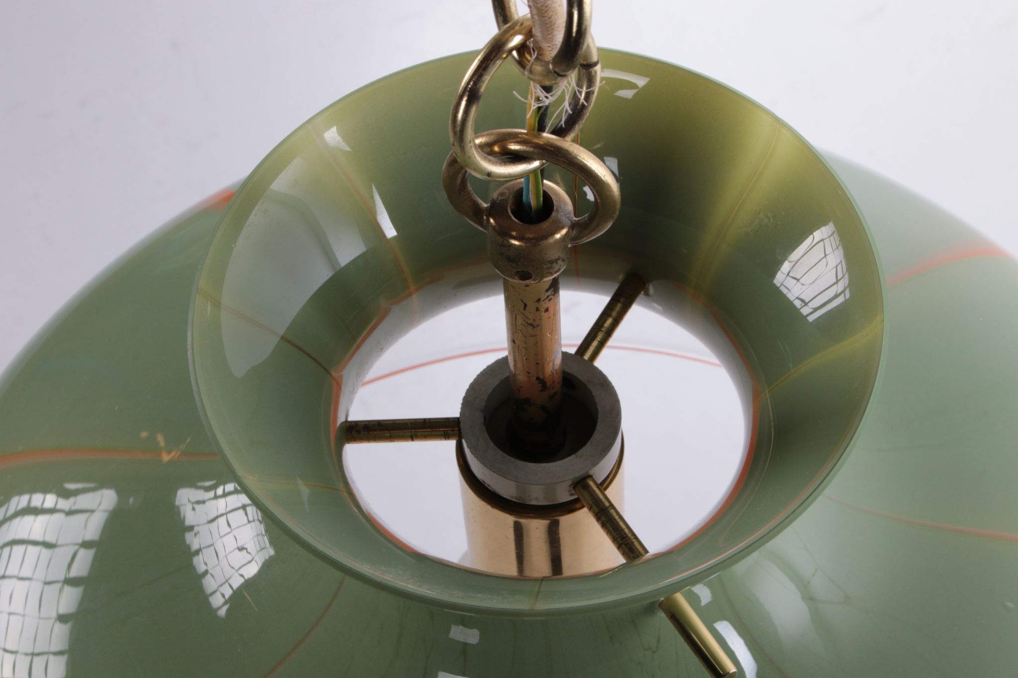 Suspension Kaiser Leuchten avec verre de Murano.