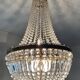 Lustre Montgolfière en laiton à pampilles