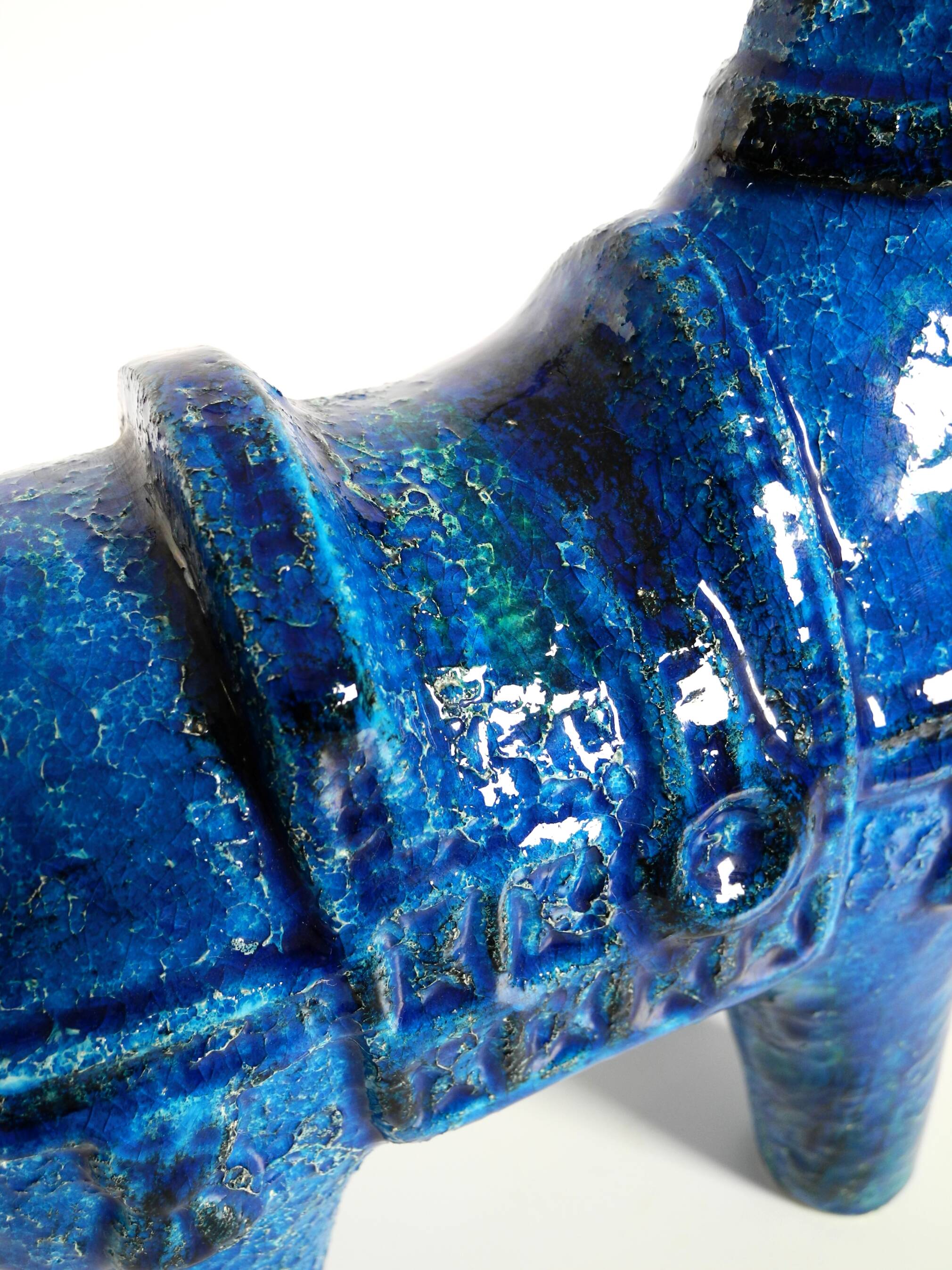 60s ceramic horse from the Rimini Blue collection by Aldo Londi for Bitossi