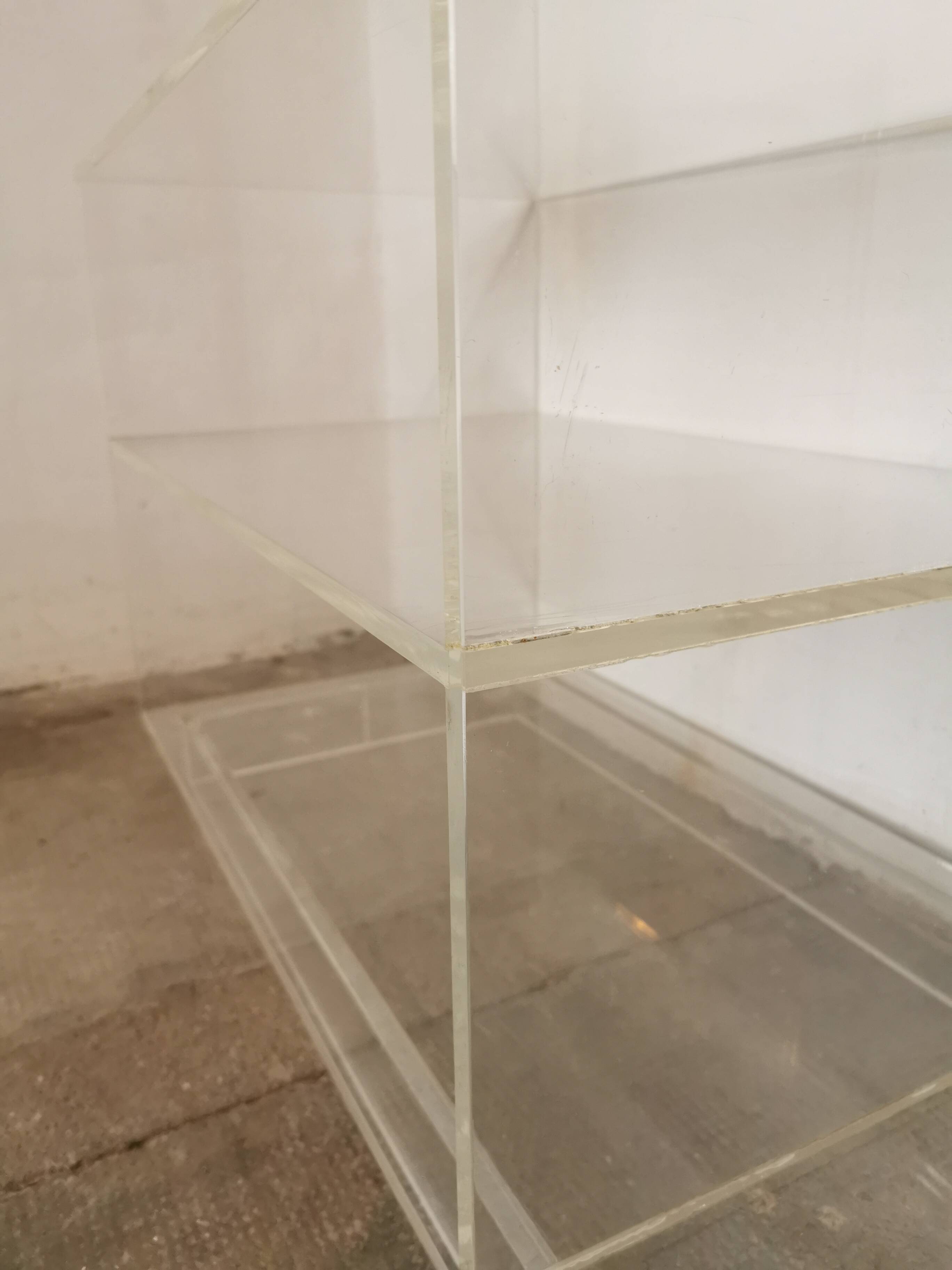 80s plexiglass hi-fi furniture shelf