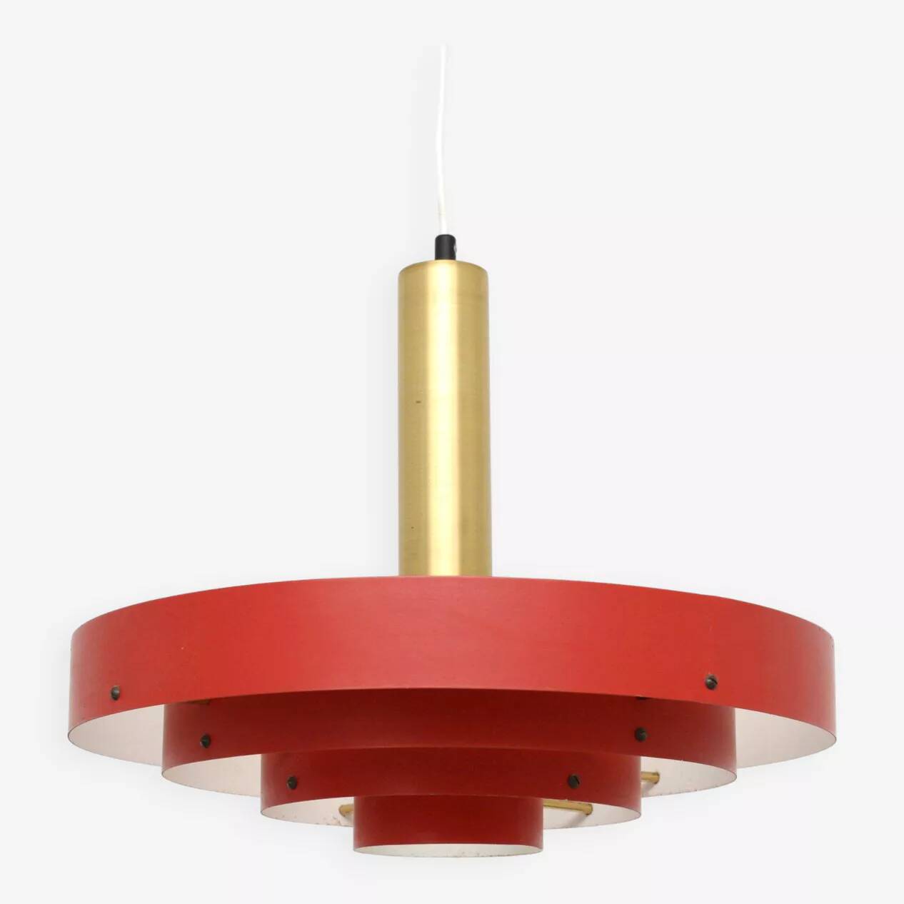 Red Scandinavian lamp, Denmark 1960s