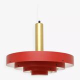 Red Scandinavian lamp, Denmark 1960s