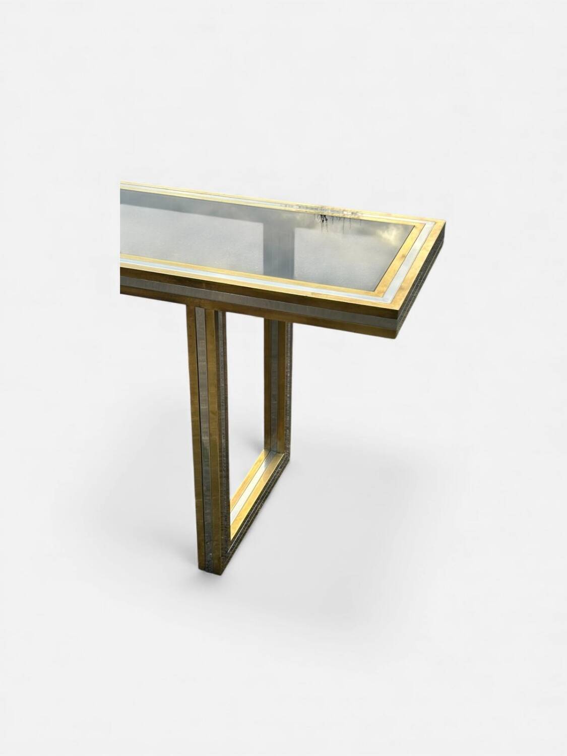 Large brass and glass console by Roméo Rega Italy circa 1970 - L