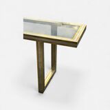 Large brass and glass console by Roméo Rega Italy circa 1970 - L