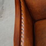 Fauteuil Art Déco en peau de mouton, unique, majestueux et confortable