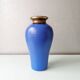 Blue vase in vintage earthenware, 80s