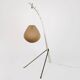 Small adjustable floor lamp, Rhodoid lampshade, 1950