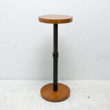 Table d’appoint ronde en bois de cerisier art déco, bohême, années 1930