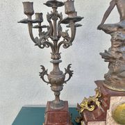 Napoleon III fireplace garniture in marble & regulus signed Auguste Moreau.