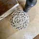 Ornamental artichoke in bleached concrete