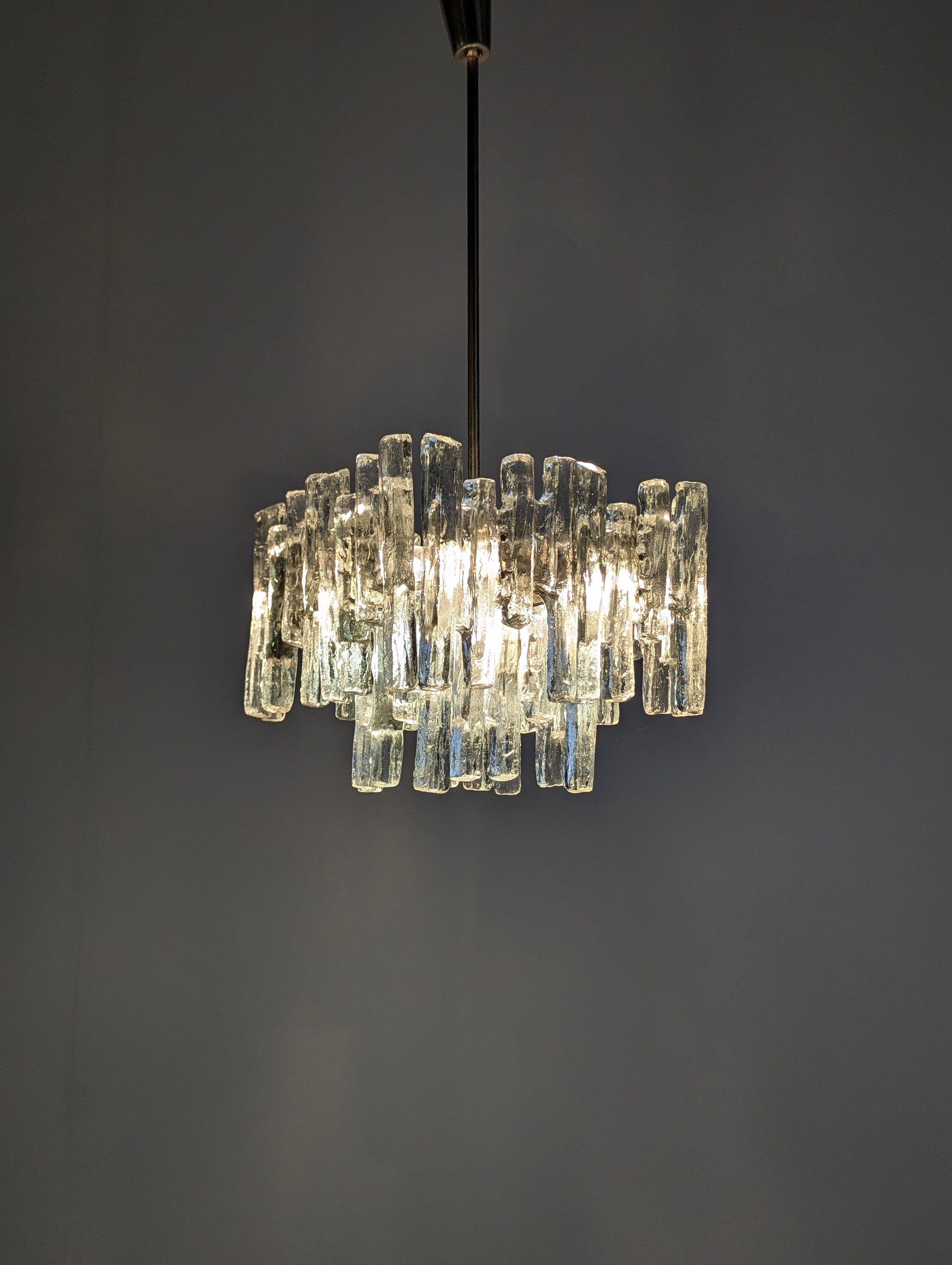 Ice Glass Lamp by J.T. Kalmar 1970s