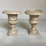 Pair of Medici cast iron planter vases