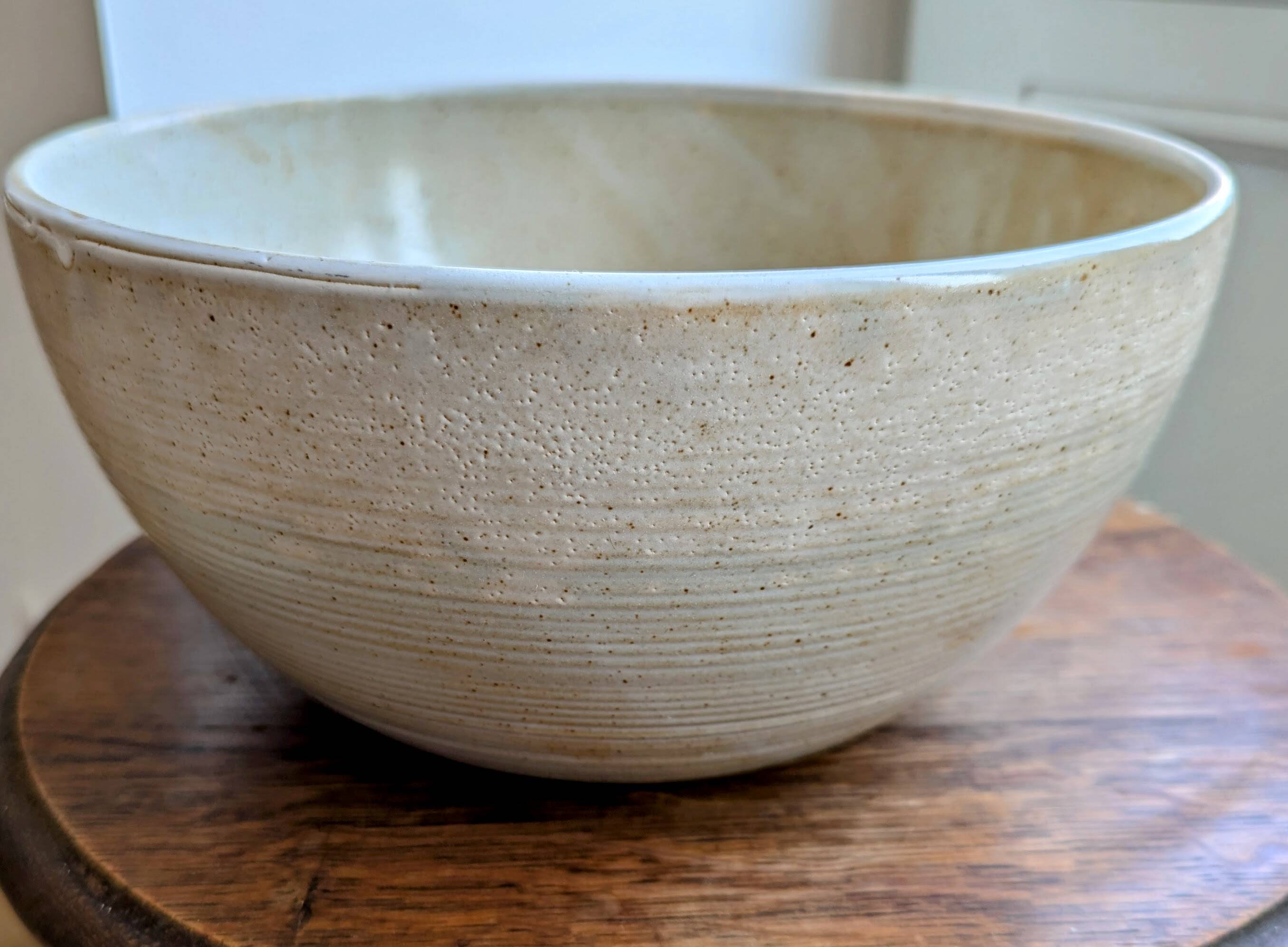 Large vintage stoneware salad bowl