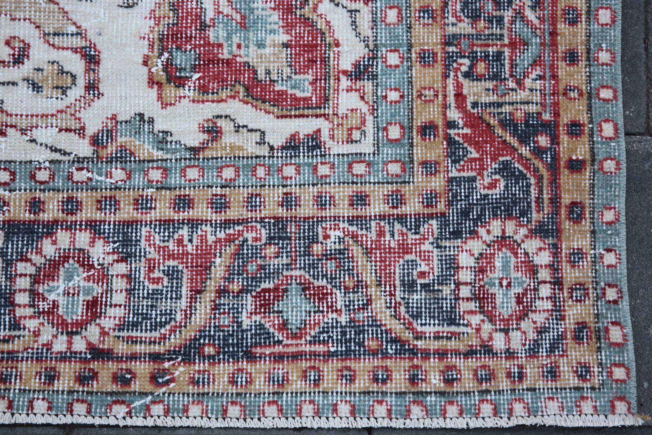 Vintage Persian Brick Red Rug, Hand Knotted Oriental Carpet, 209x325 Cm