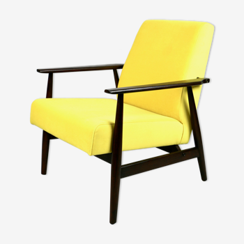 Fauteuil vintage jaune années 1970