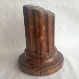 Genuine Red Alabaster Marble Italian Bookend Column Shaped Pair