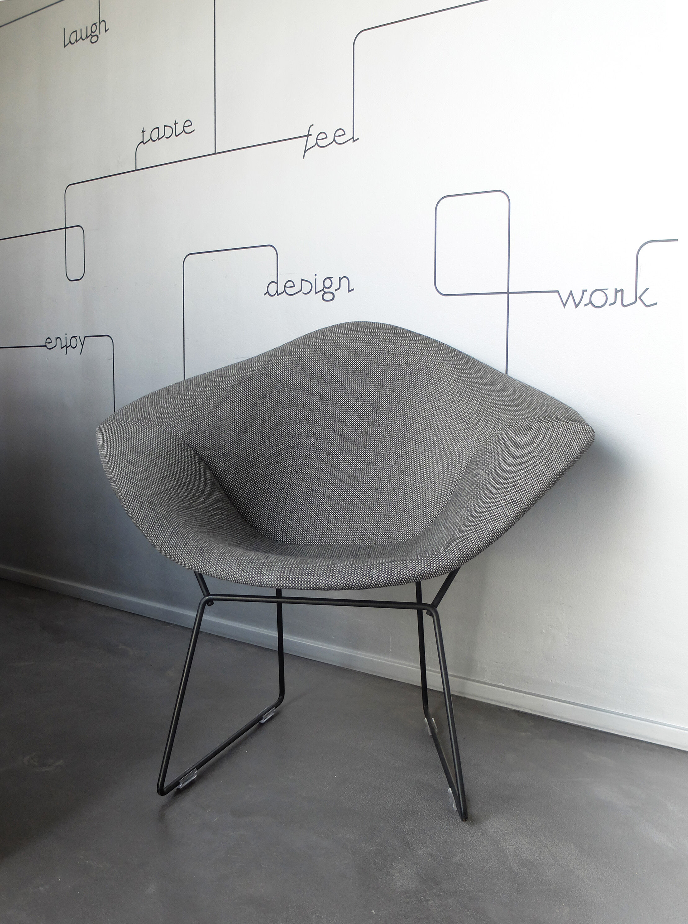 Fauteuil Diamond chair 421 par Harry Bertoia pour Knoll