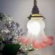 Vintage tulip ride in pink and white frosted glass