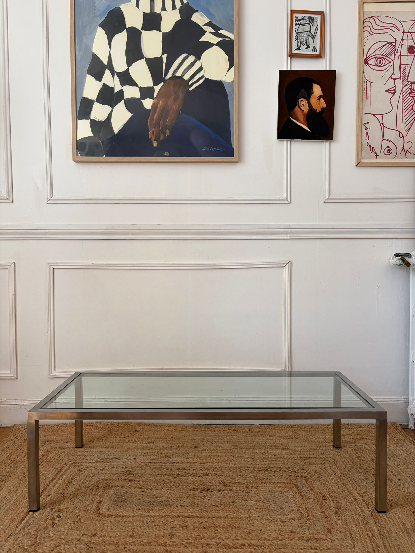 Chrome and glass coffee table from the 70s.