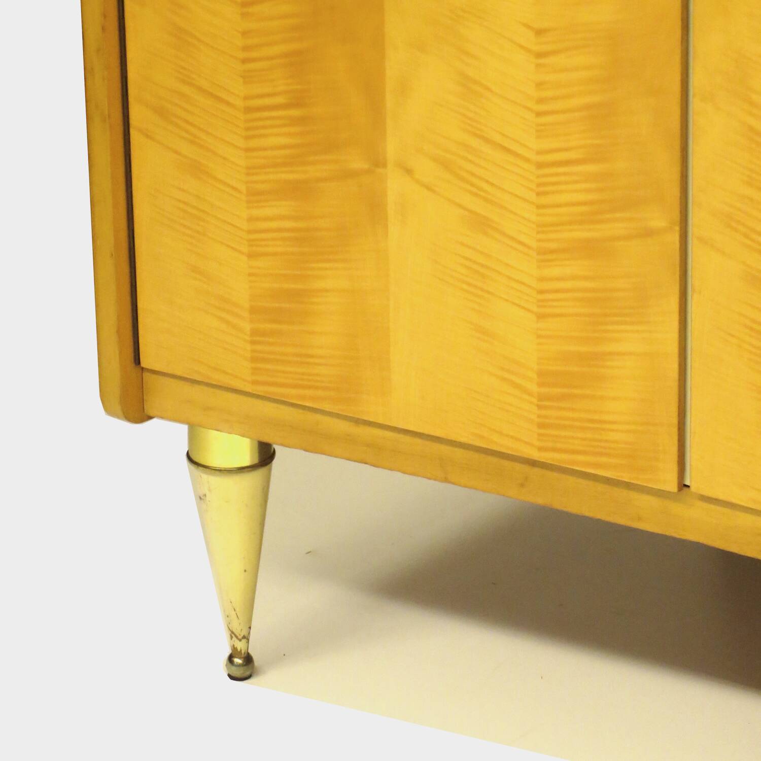 Large vintage mid century modern 5-door wardrobe in flamed maple, 1960s