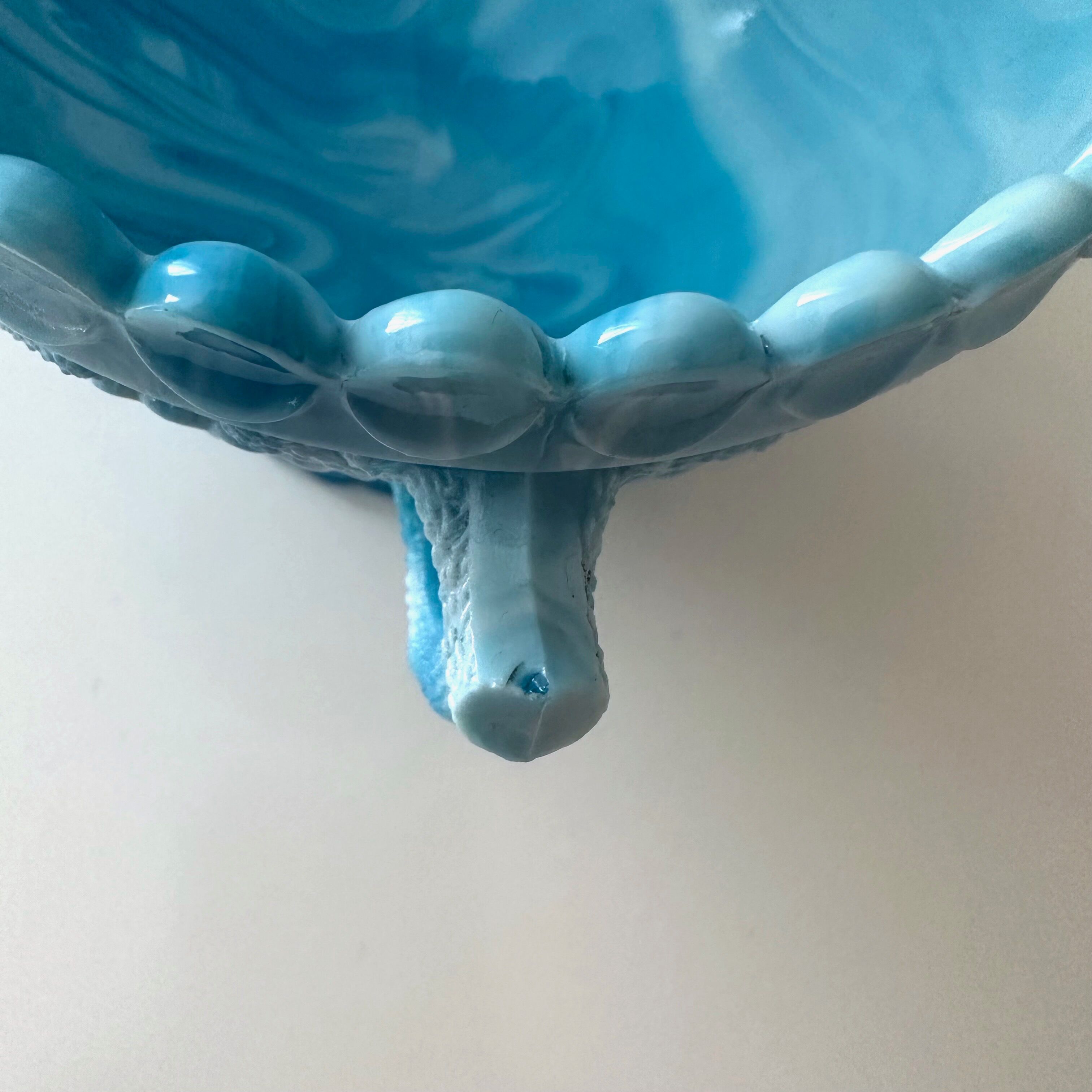 Victorian blue malachite glass bowl, Davidson