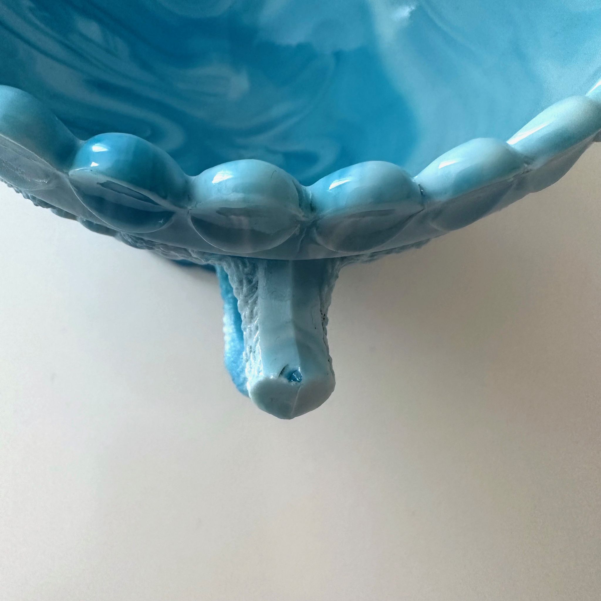 Victorian blue malachite glass bowl, Davidson