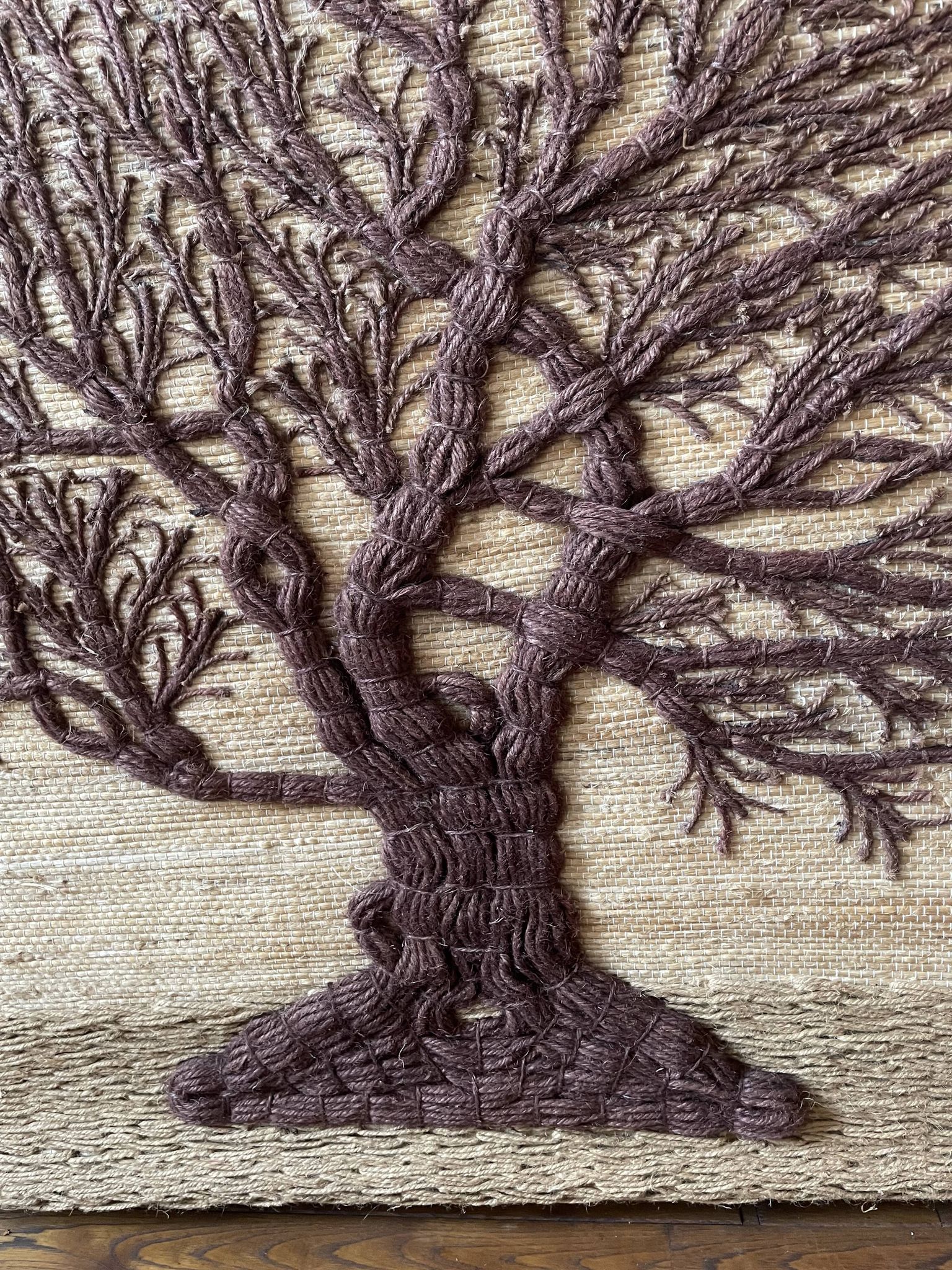 Large woven wall tapestry made of fibers Tree of Life