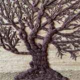 Large woven wall tapestry made of fibers Tree of Life