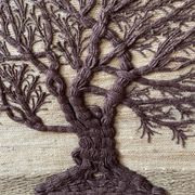 Large woven wall tapestry made of fibers Tree of Life