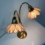 Vintage double flower table lamp golden