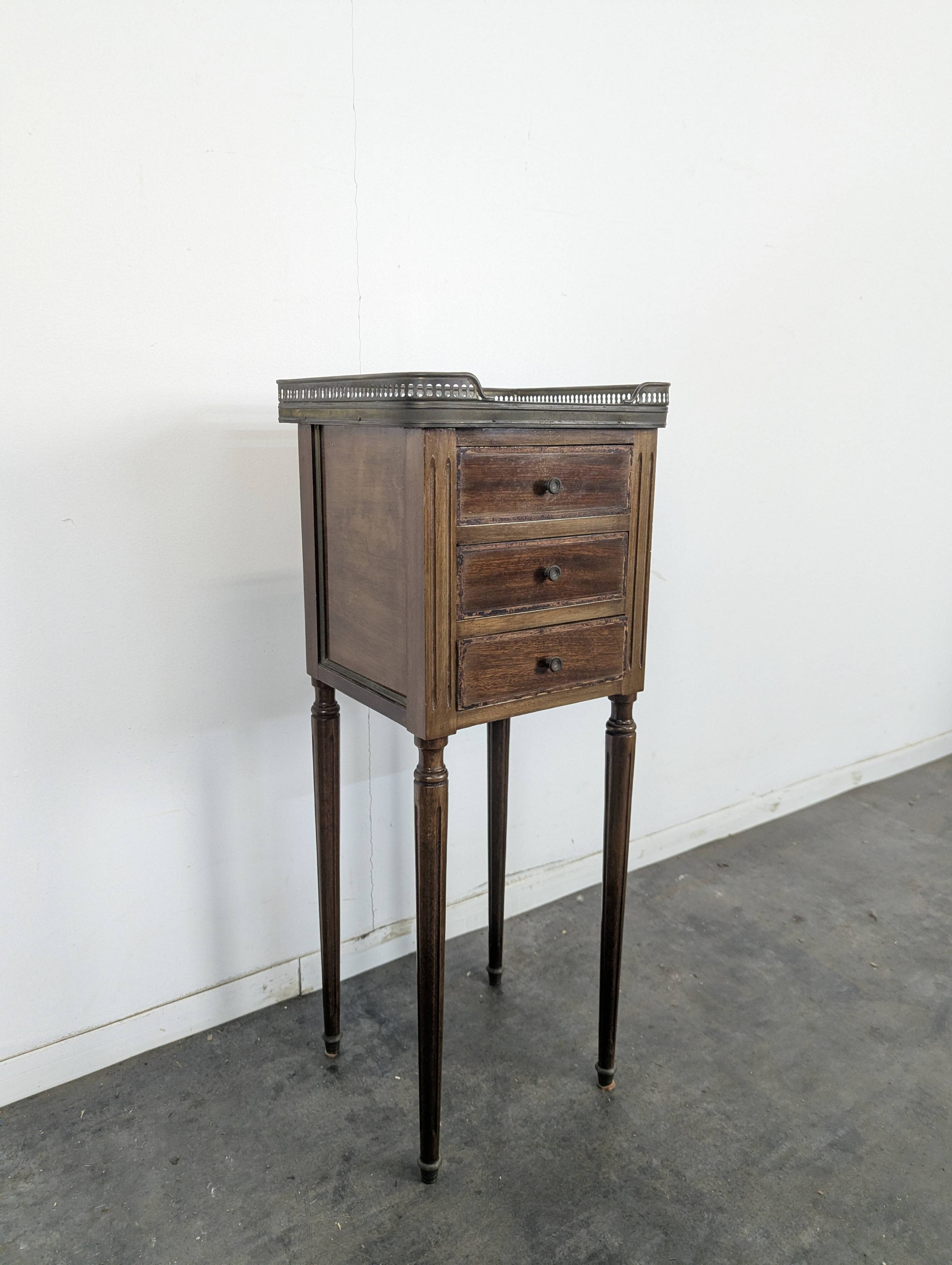 Louis XVI style mahogany bedside table