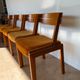 Set of 5 scandinavian chairs vintage teak and orange 70s