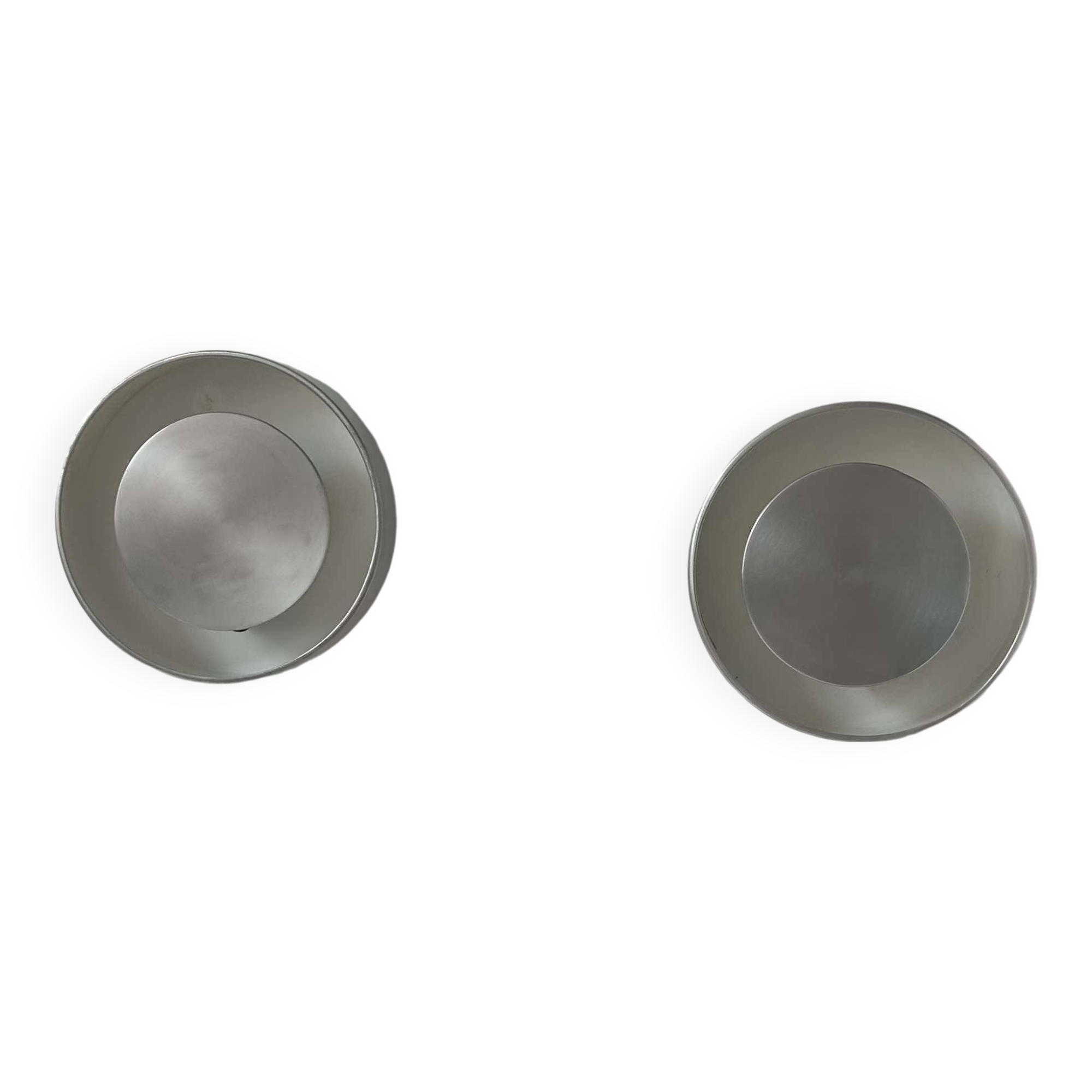 Pair of vintage wall lights, brushed metal, France 1970