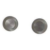 Pair of vintage wall lights, brushed metal, France 1970