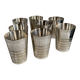 Set of 8 silver-plated metal Art Deco cups