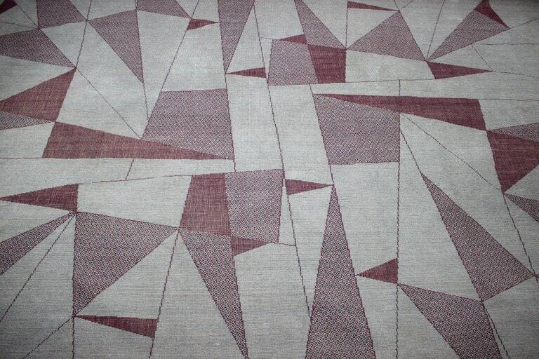 Unique Big Extra Large Abstract Design Geometric Carpet / Rug, 1950s